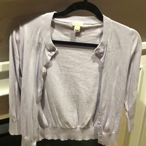 J crew lavender 3/4 sleeve cardigan